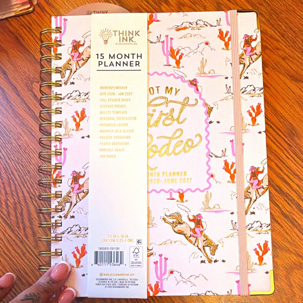 Think Ink 15 Month Monthly/Weekly Large Planner Apr 2026-Jun 2027
